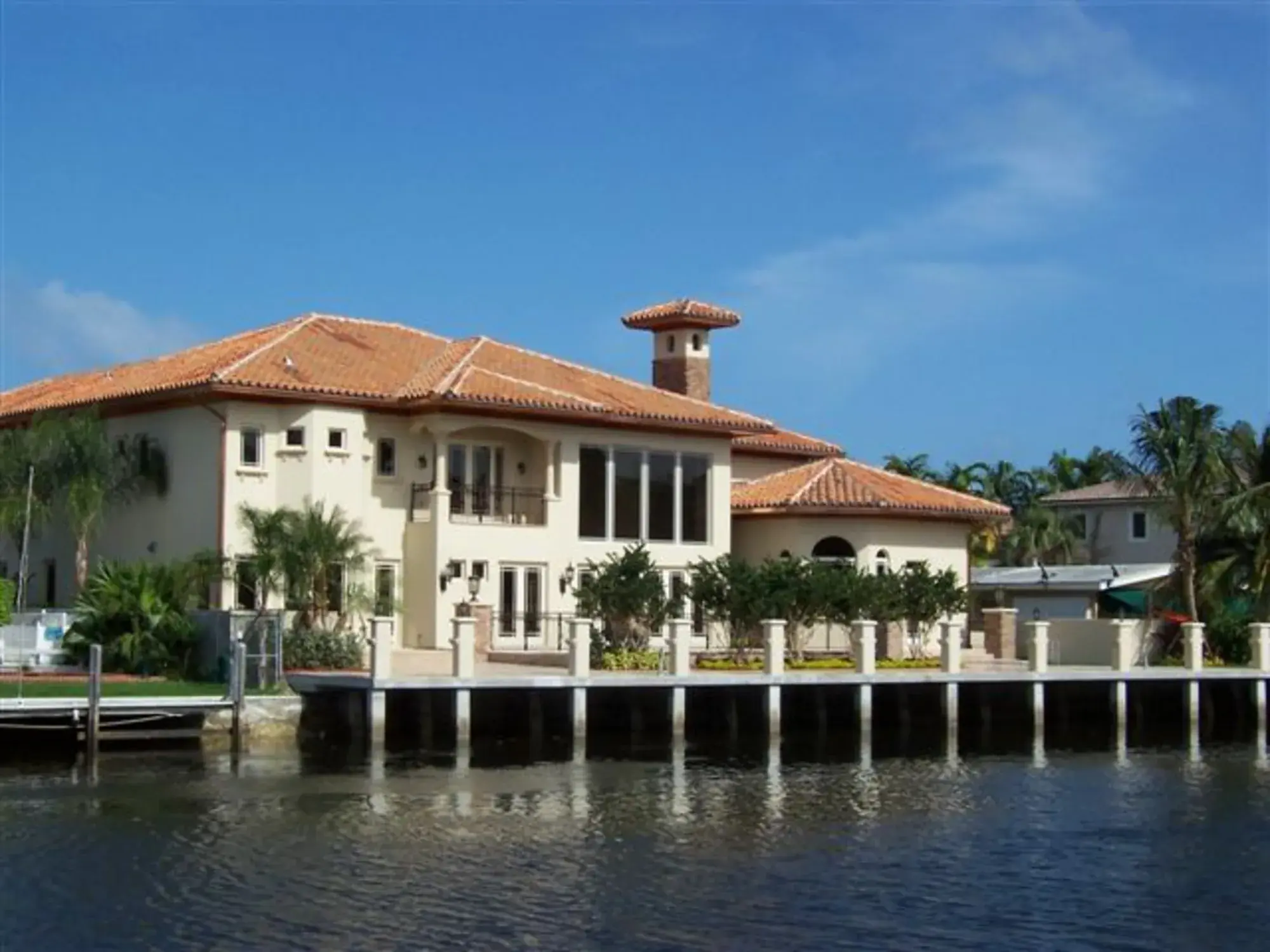 Waterfront residence with 130-foot concrete dock